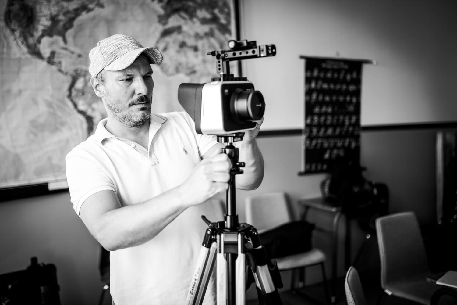 Sascha Baron beim Dreh